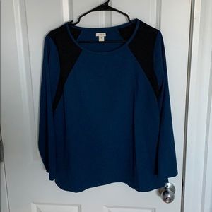 Women’s blue and black J Crew Factory blouse